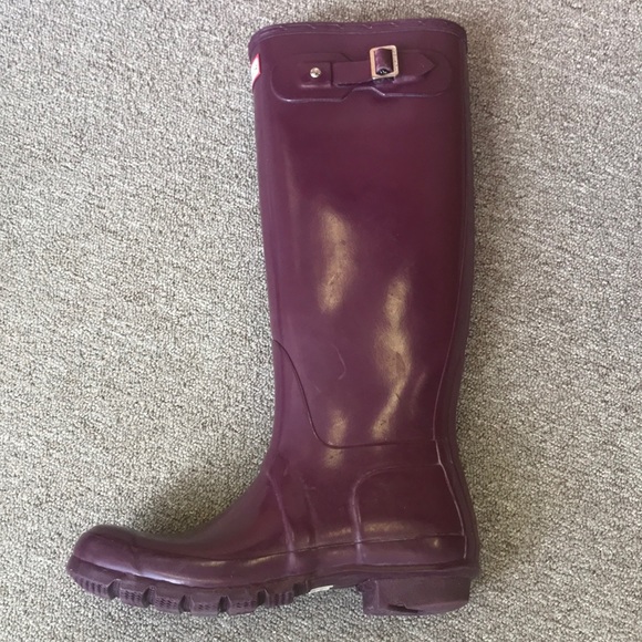 HUNTER BOOTS ORIGINAL TALL GLOSS PURPLE size 8 - Picture 6 of 8